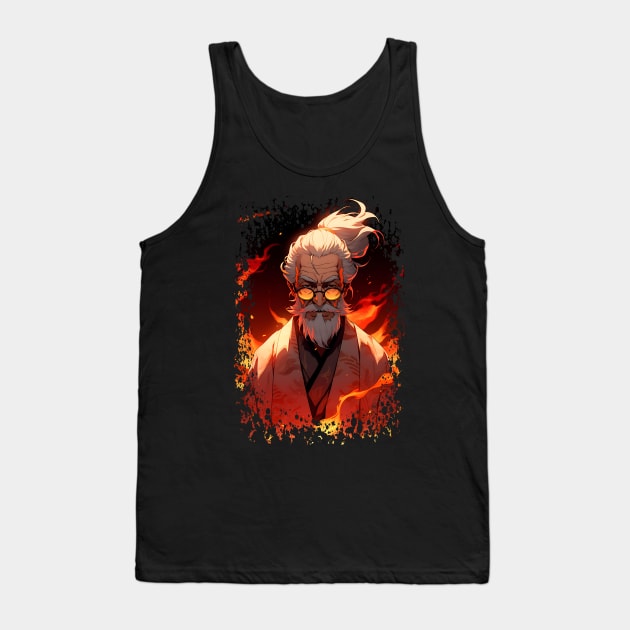 Wise Old Japanese Sensei - Anime Shirt Tank Top by KAIGAME Art
